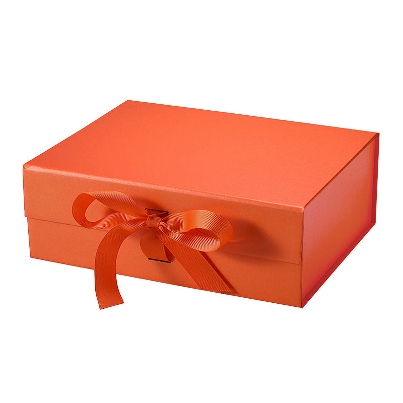 Magneetdoos met strik - A4 - Oranje mat gelamineerd - Couture