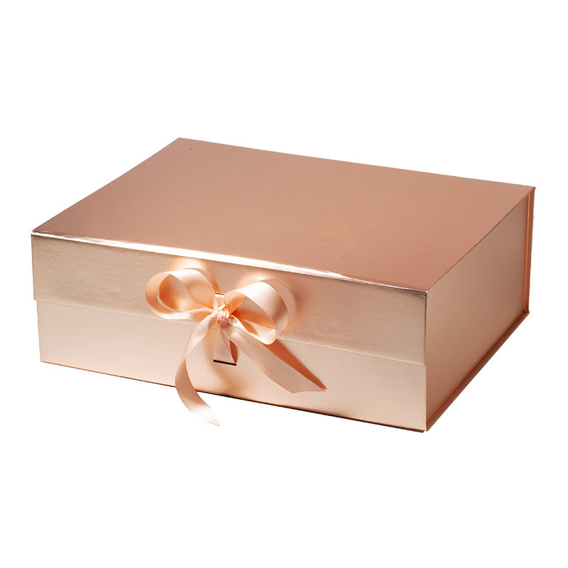 Magneetdoos met strik - A4 - Rosé goud mat gelamineerd - Couture