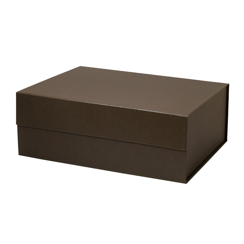 Magneetdoos met strik - A4 - Bruin mat gelamineerd - Oxford leer - Couture