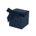 Luxe geschenkdoos met strik - Kubus - Koningsblauw kraft - Grace FSC®