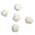 Satijnen roosje wit 40mm | Rosette verpakt per 20 stuks