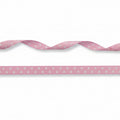 10mm Luxe satijnlint roze met witte stippen