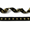 Sierband zwart met lurex gouden sterren 20mm per 50 meter