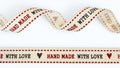 Katoenband 'Hand Made with Love' 16mm