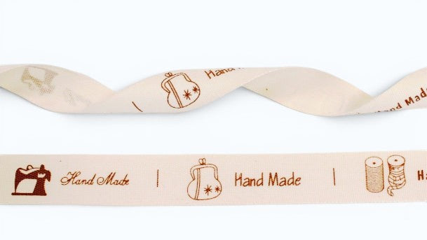 Katoenband 'Hand Made' 15mm