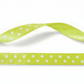 10mm Luxe satijnlint groen met witte stippen