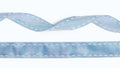15mm blauw ribslint met witte stiksels  - 20 Meter