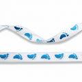 Organza met baby voetjes blauw