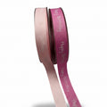 Ribslint in 2 verschillende kleuren roze wit bedrukt met Happy Birthday — 16mm | Rol 20m