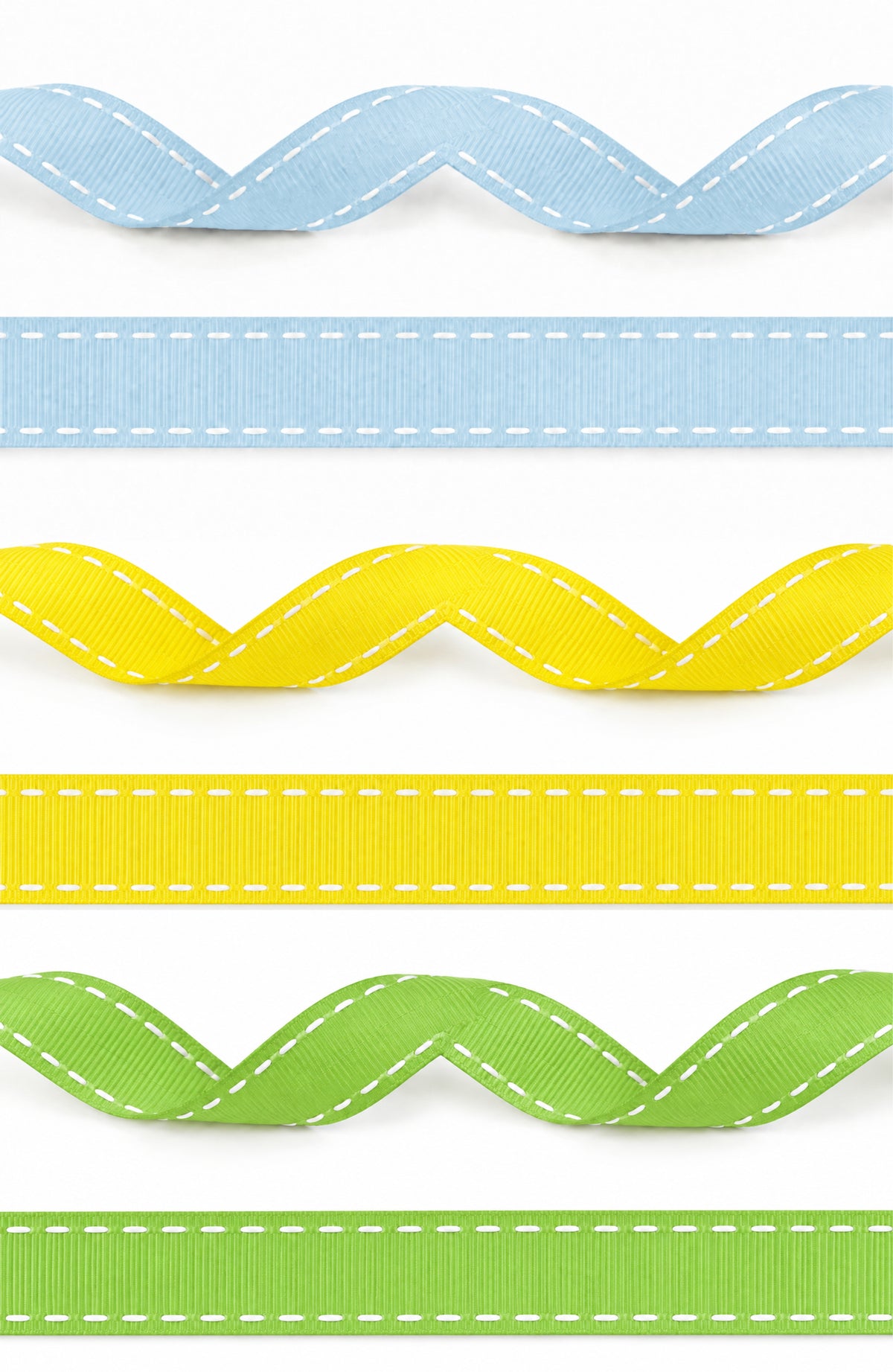 15mm ribslint met witte stiksels in 3 verschillende kleuren  - 20 Meter
