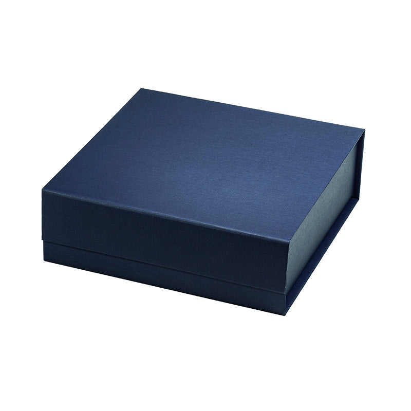 Magneetdoos met strik - A6 - Vierkant - Blauw mat gelamineerd - Couture