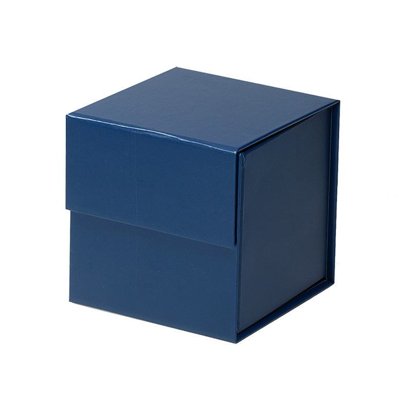 Magneetdoos met strik - Kubus - Blauw mat gelamineerd - Couture