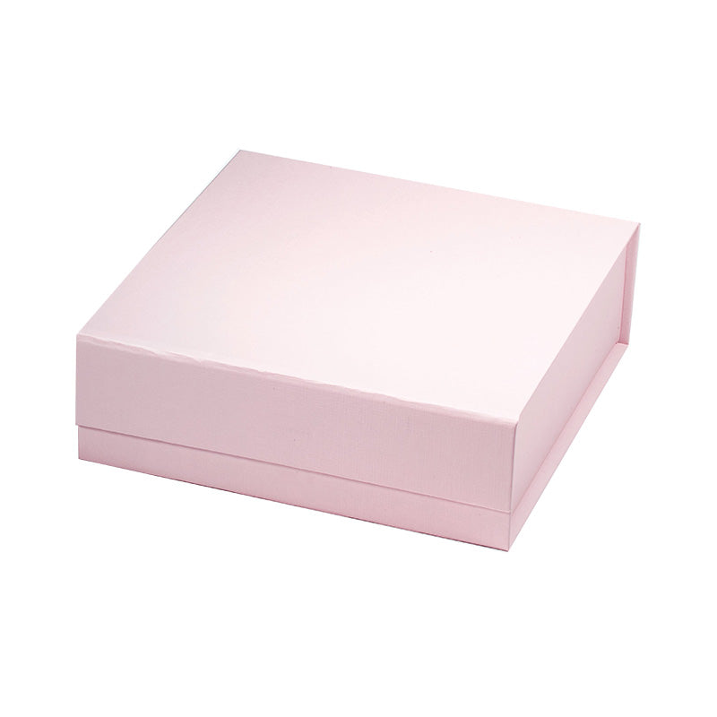 Magneetdoos met strik - A6 - Vierkant - Roze mat gelamineerd - Couture