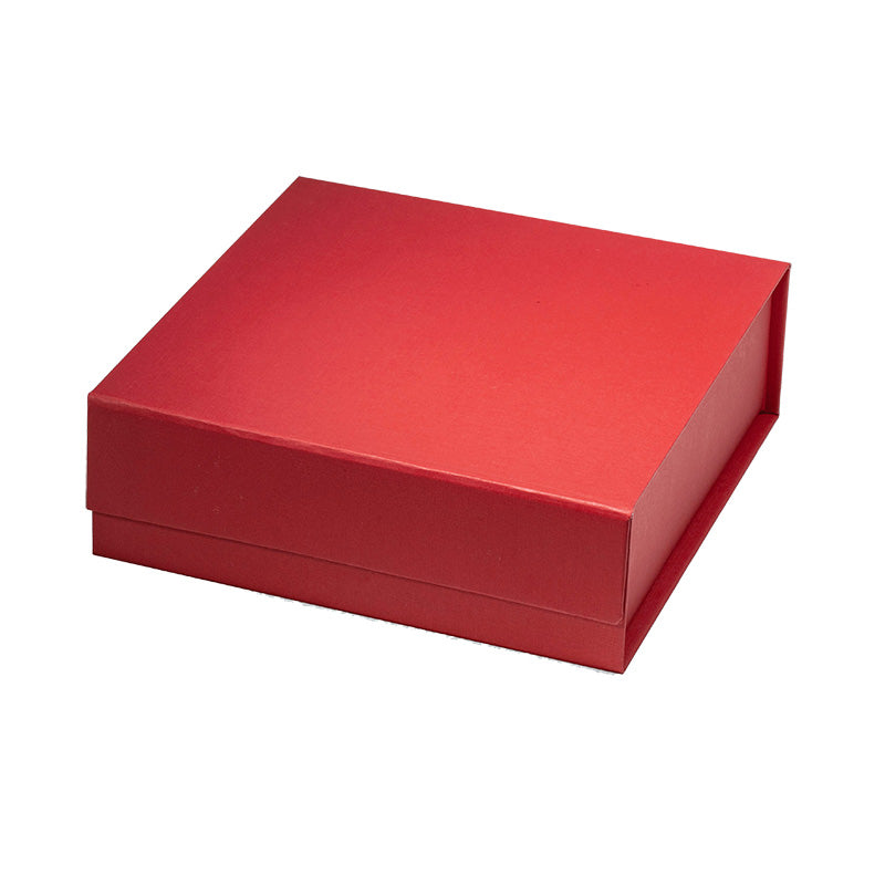 Magneetdoos met strik - A6 - Vierkant - Rood mat gelamineerd - Couture