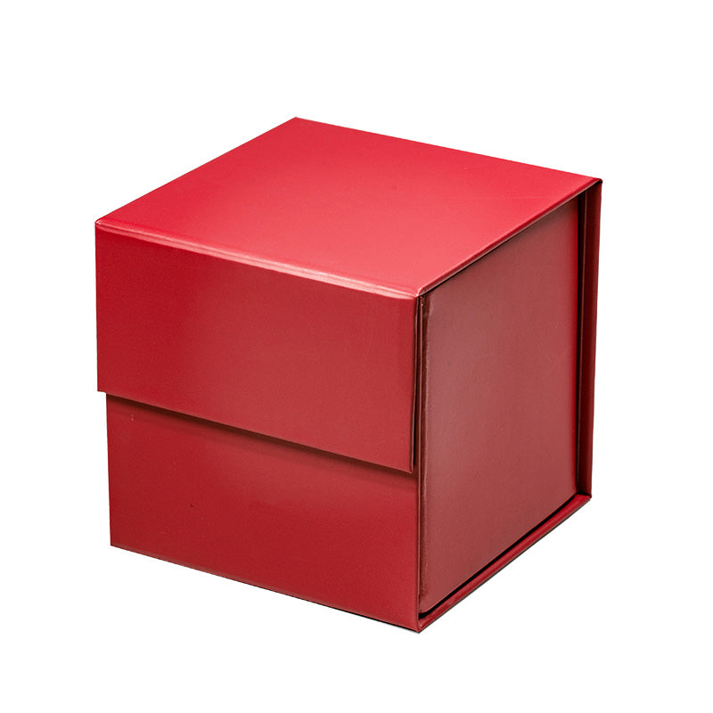 Magneetdoos met strik - Kubus - Rood mat gelamineerd - Couture