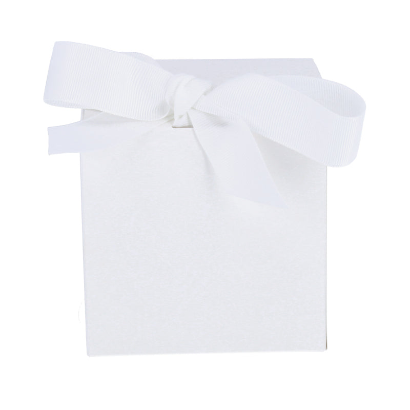 Luxe geschenkdoos met strik - Kubus - Wit kraft - Grace FSC®