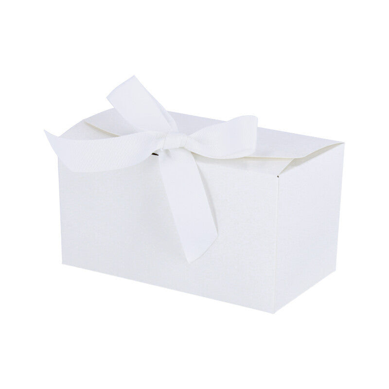Luxe geschenkdoos met strik - Rechthoek - Wit Kraft - Grace FSC®