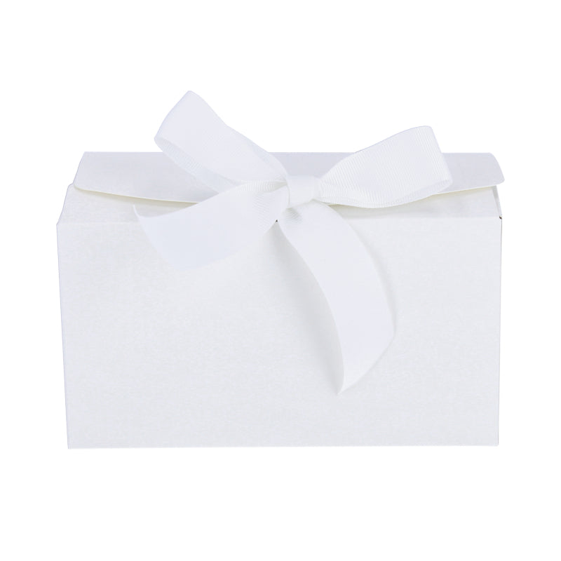 Luxe geschenkdoos met strik - Rechthoek - Wit Kraft - Grace FSC®