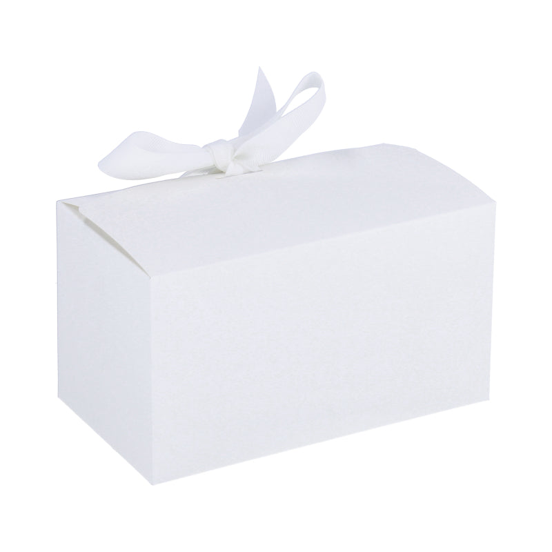Luxe geschenkdoos met strik - Rechthoek - Wit Kraft - Grace FSC®