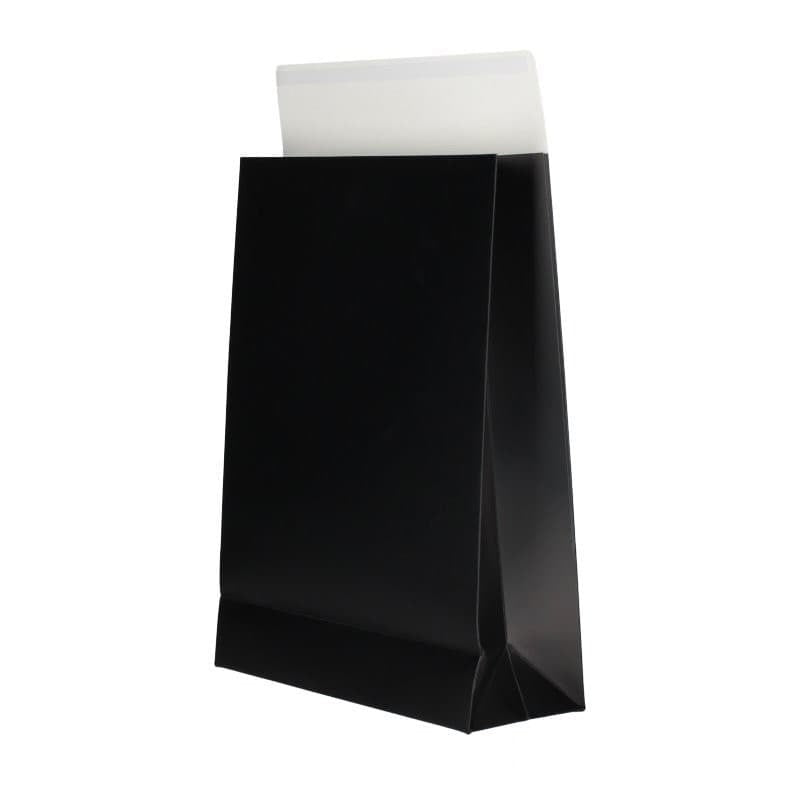 Geschenkzakken papier - Zwart mat gelamineerd - Blokbodem - Cachet FSC®