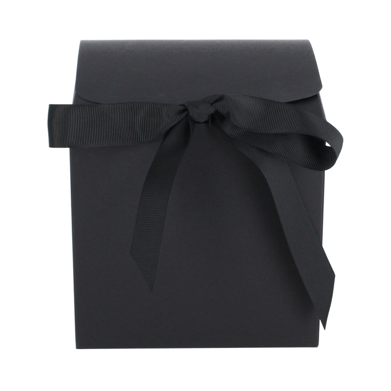Luce geschenkdoos met strik - Kubus - Zwart kraft - Grace FSC®