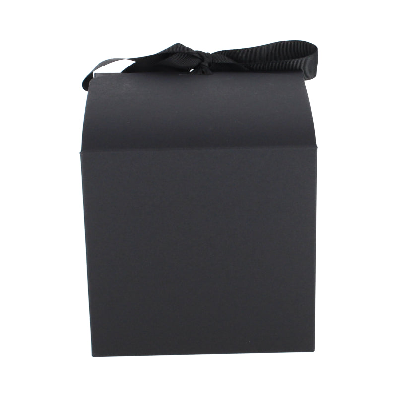 Luce geschenkdoos met strik - Kubus - Zwart kraft - Grace FSC®