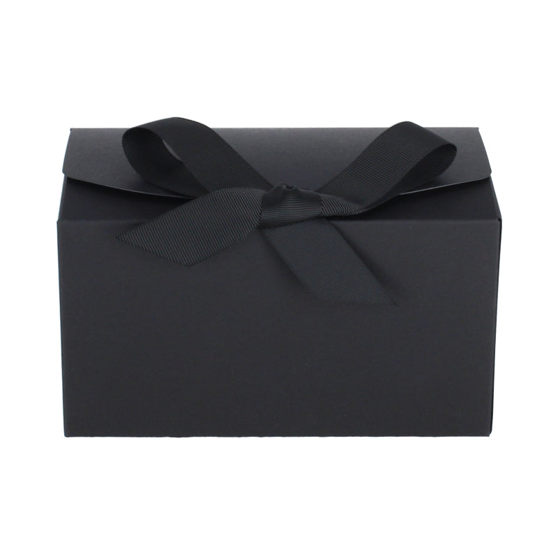 Luxe geschenkdoos met strik - Rechthoek - Zwart Kraft - Grace FSC®
