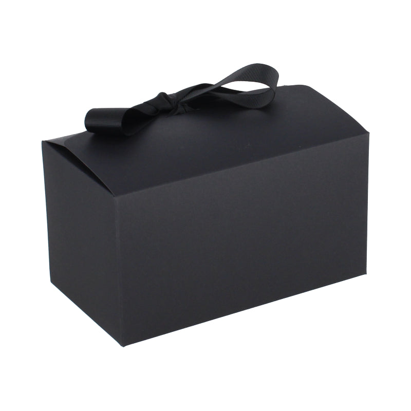 Luxe geschenkdoos met strik - Rechthoek - Zwart Kraft - Grace FSC®