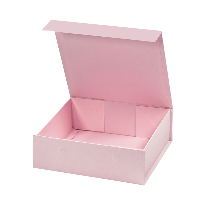 Magneetdoos met strik - A6 - Vierkant - Roze mat gelamineerd - Couture