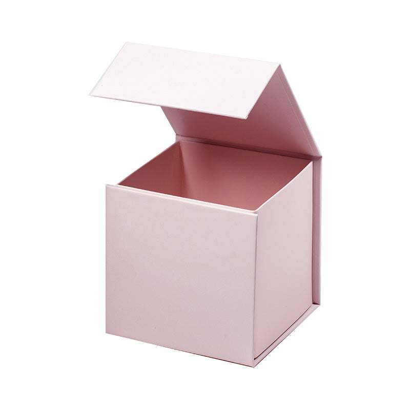 Magneetdoos met strik - Kubus - Roze mat gelamineerd - Couture