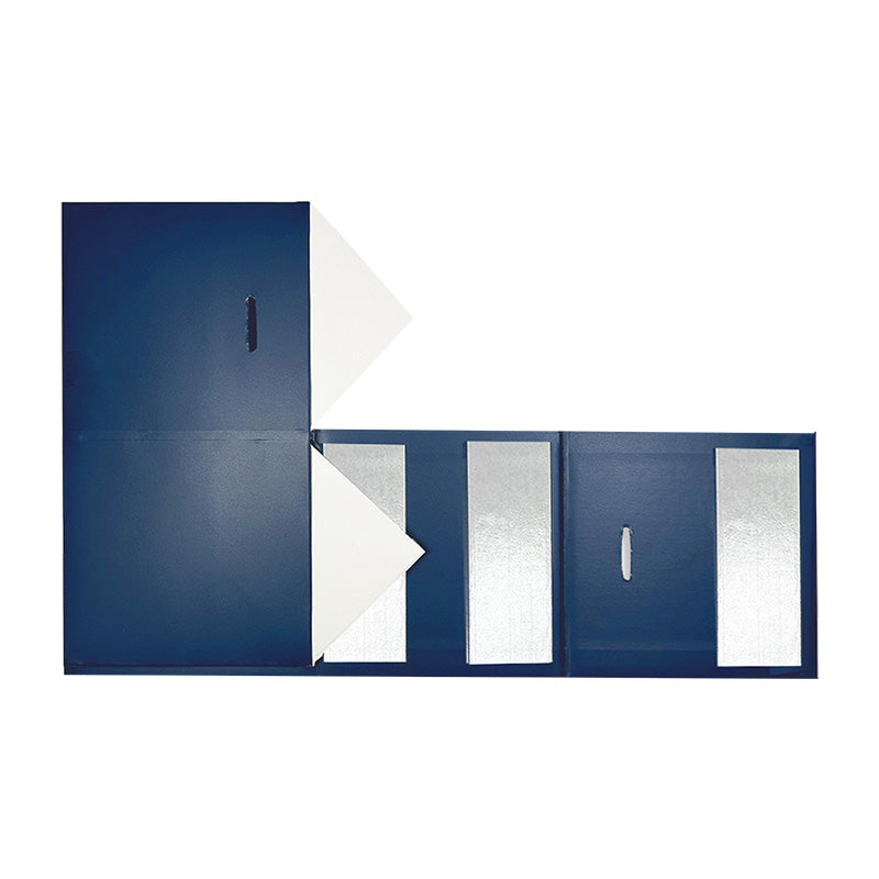 Magneetdoos met strik - Kubus - Blauw mat gelamineerd - Couture