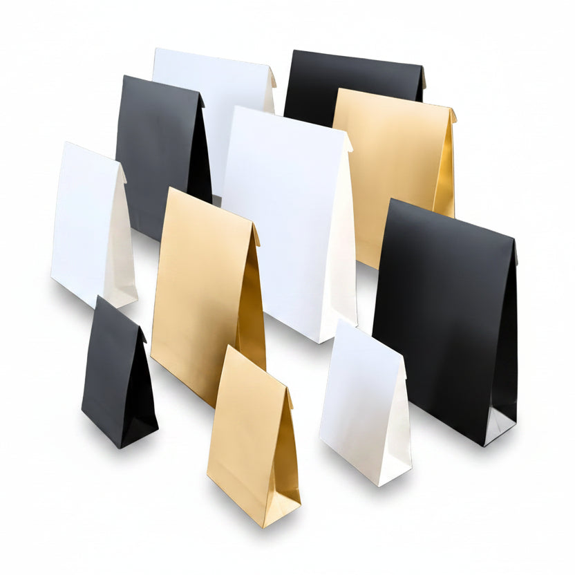 Geschenkzakken papier - Wit mat gelamineerd - Blokbodem - Cachet FSC®