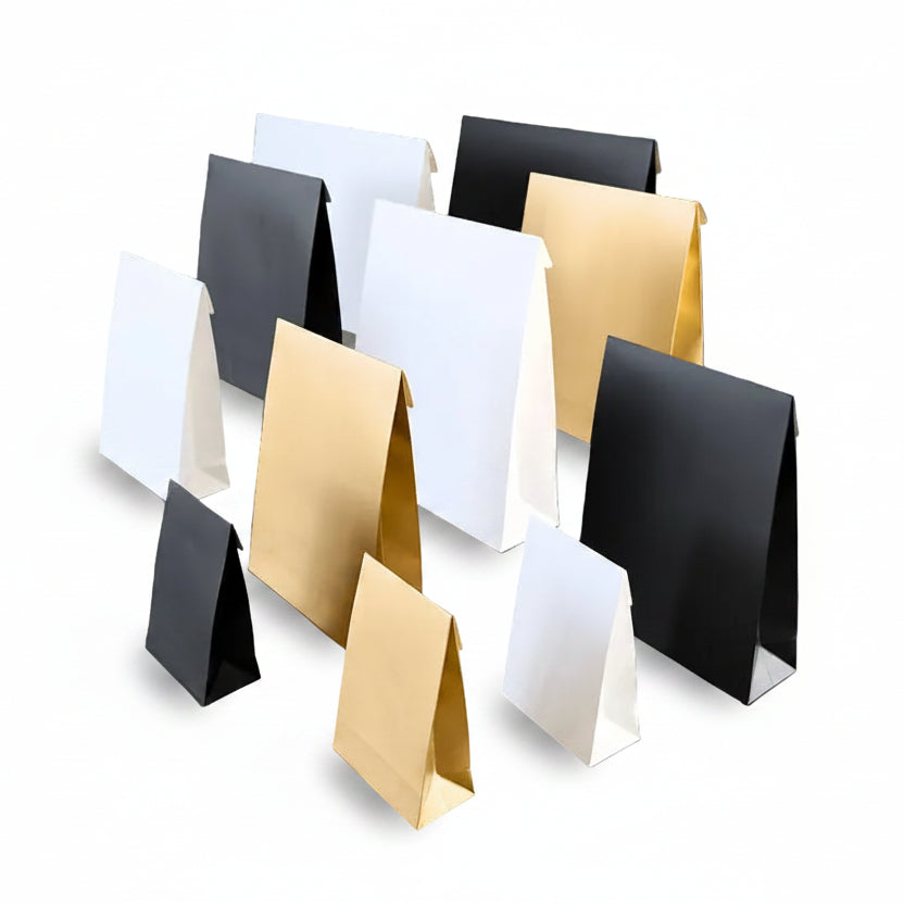 Geschenkzakken papier - Wit mat gelamineerd - Blokbodem - Cachet FSC®