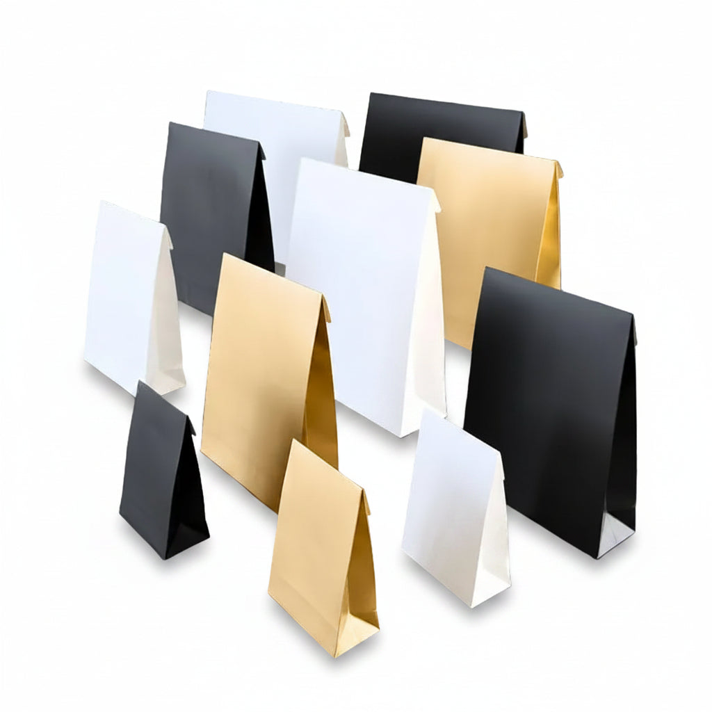 Geschenkzakken papier - Zwart mat gelamineerd - Blokbodem - Cachet FSC®