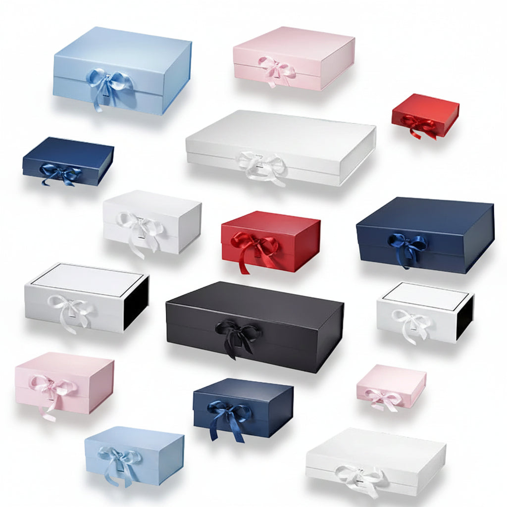 Magneetdoos met strik - Kubus - Roze mat gelamineerd - Couture