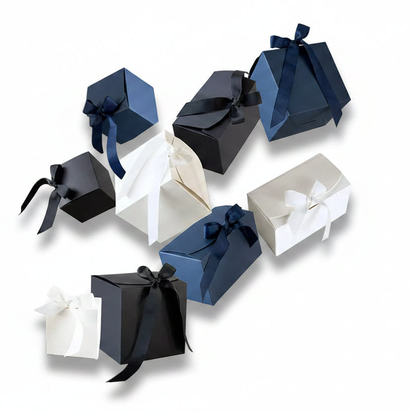 Luxe geschenkdoos met strik - Rechthoek - Wit Kraft - Grace FSC®
