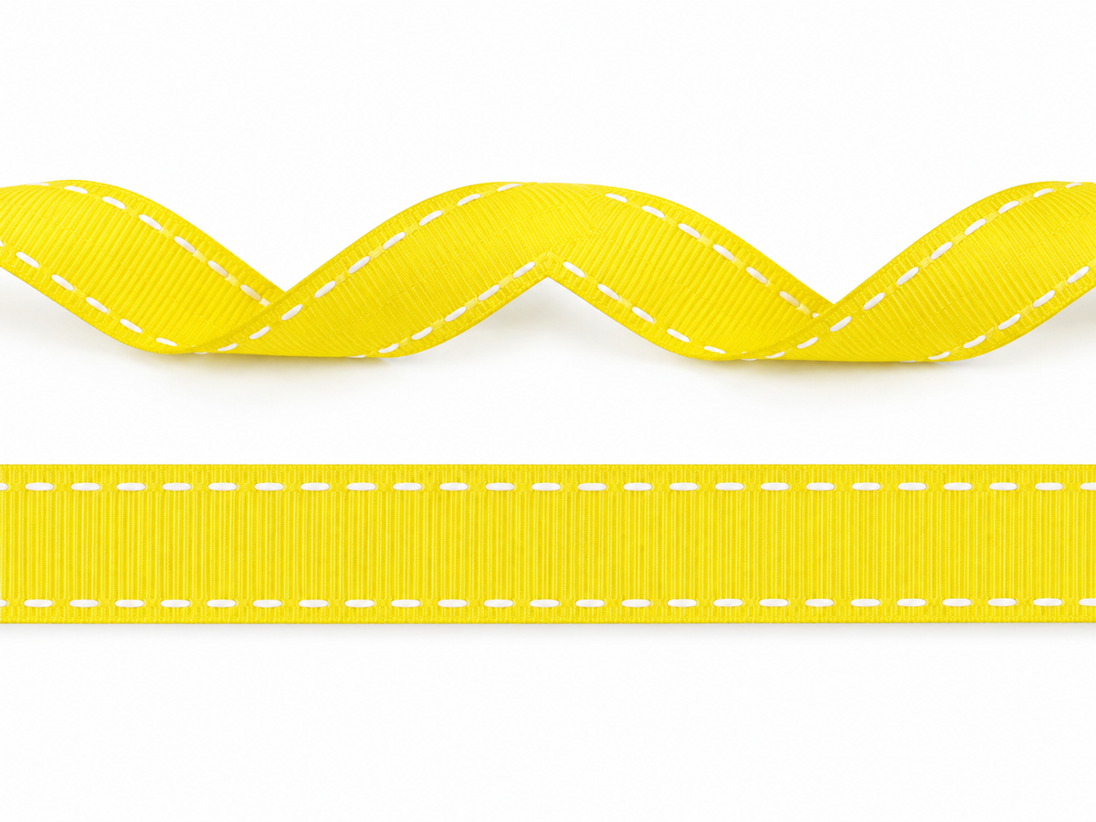 15mm ribslint met witte stiksels in 3 verschillende kleuren  - 20 Meter