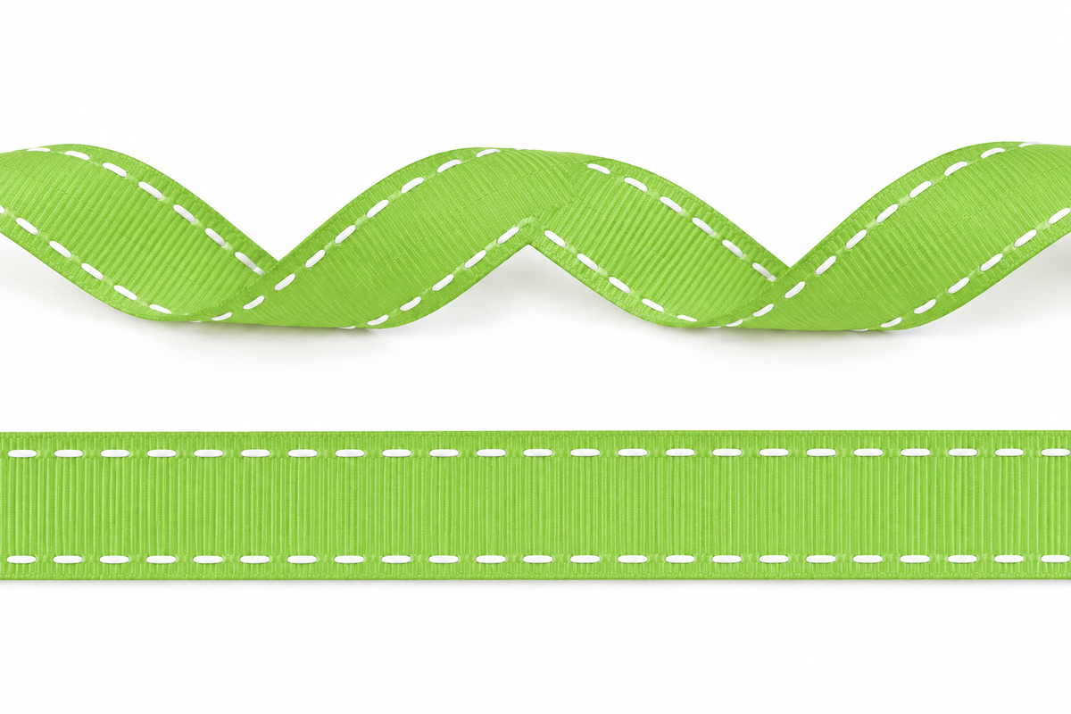 15mm ribslint met witte stiksels in 3 verschillende kleuren  - 20 Meter