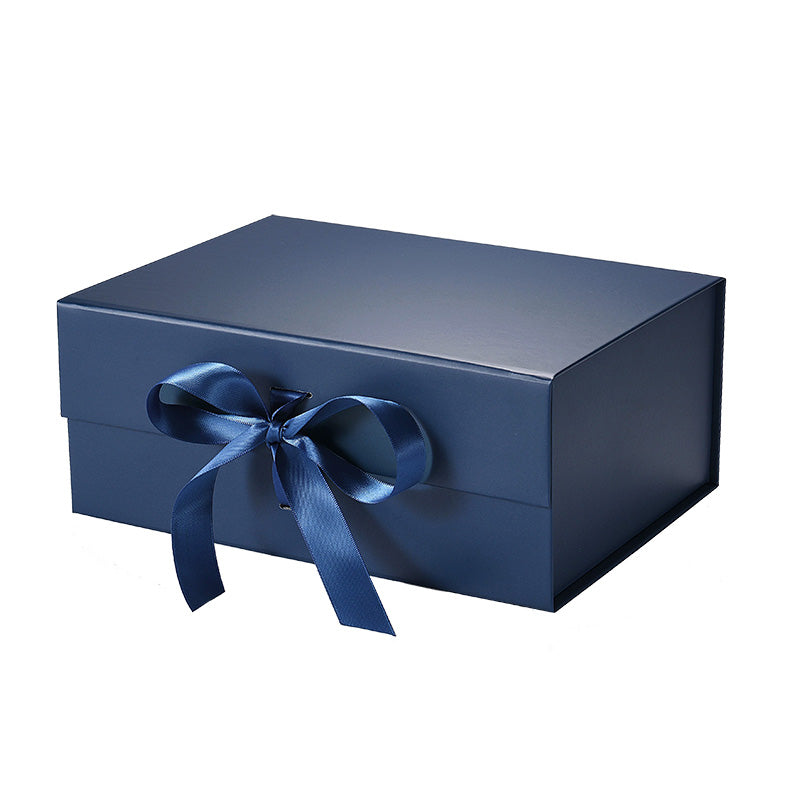 Magneetdoos met strik - A5 - Blauw mat gelamineerd - Couture