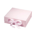 Magneetdoos met strik - A6 - Vierkant - Roze mat gelamineerd - Couture