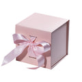 Magneetdoos met strik - Kubus - Roze mat gelamineerd - Couture