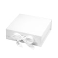 Magneetdoos met strik - A6 - Vierkant - Wit mat gelamineerd - Couture