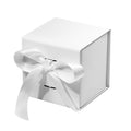 Magneetdoos met strik - Kubus - Wit mat gelamineerd - Couture