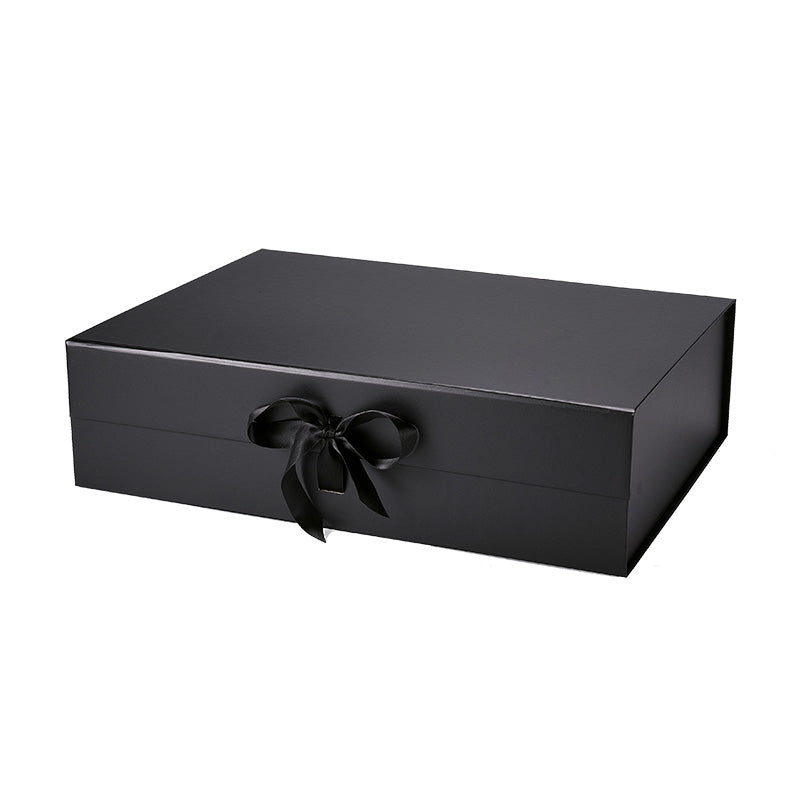Magneetdoos met strik - A3 - Zwart mat gelamineerd - Couture