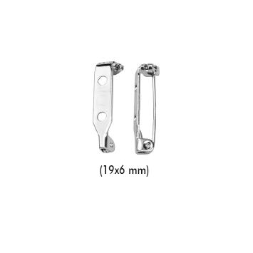 Veiligheidsspeld 19x6mm zilver per 100 stuks.