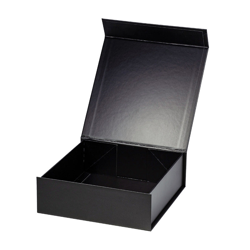 Magneetdoos met strik - A6 - Vierkant - Zwart mat gelamineerd - Couture