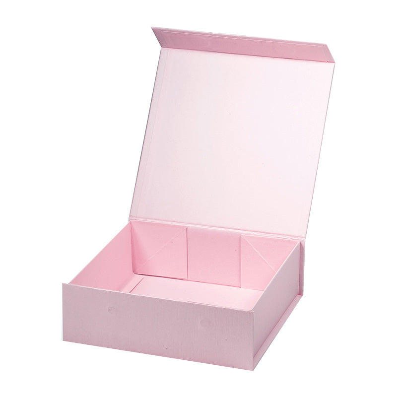 Magneetdoos met strik - A6 - Vierkant - Roze mat gelamineerd - Couture