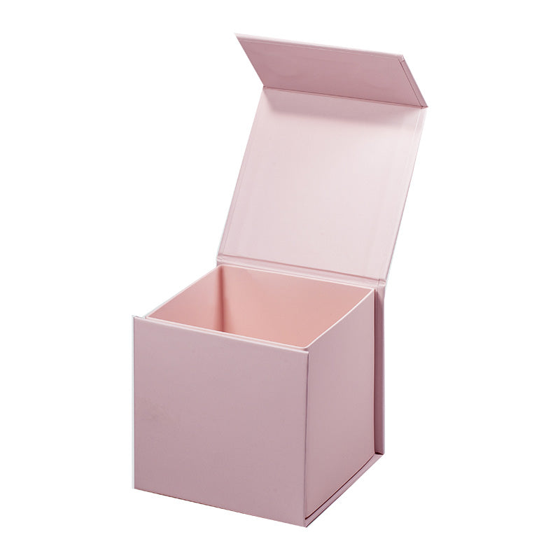Magneetdoos met strik - Kubus - Roze mat gelamineerd - Couture