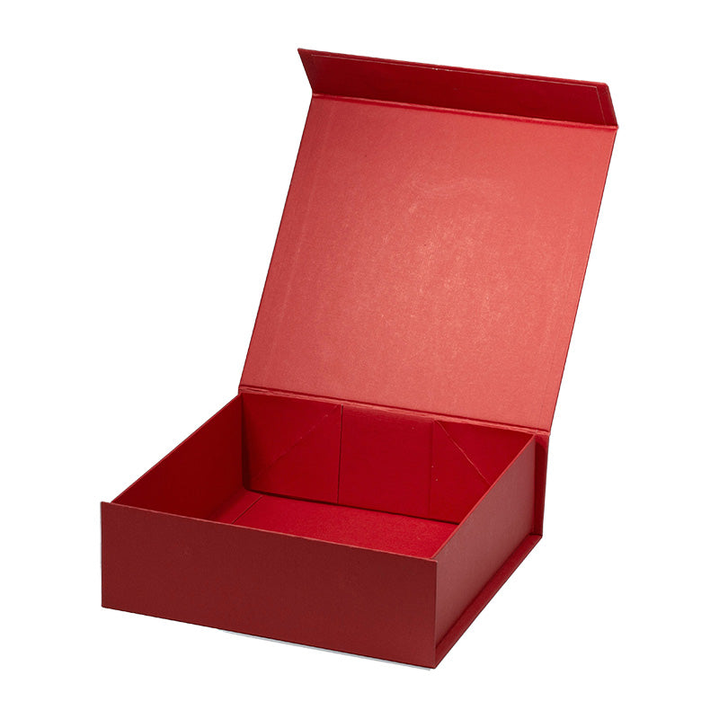 Magneetdoos met strik - A6 - Vierkant - Rood mat gelamineerd - Couture