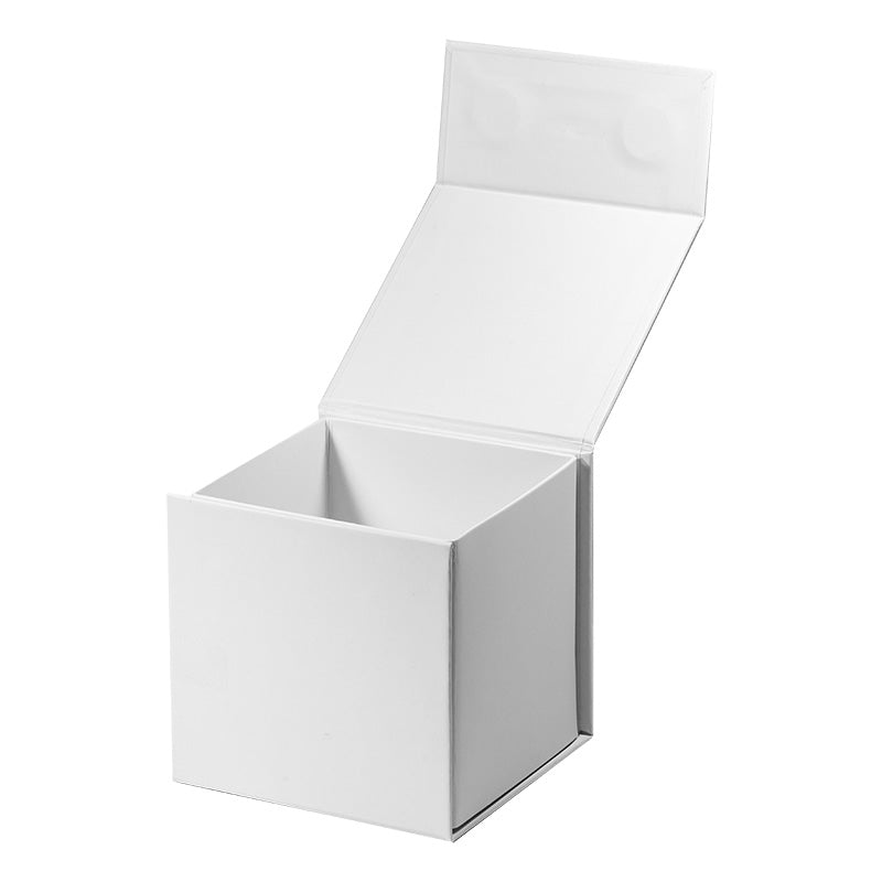 Magneetdoos met strik - Kubus - Wit mat gelamineerd - Couture